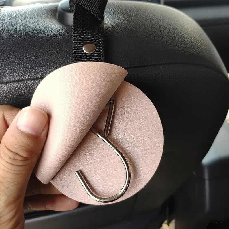 Auto Headrest Hidden Hook Car Back Seat Hanger Heavy Duty Alloy Steel Hooks for Luggage Pet Carrier Baby Stroller Hanging Oasis Select pink