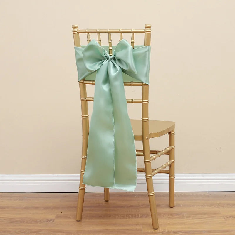 17 x 275 cm Chair Cover Bow Chair Sash Chair Ribbon for Wedding Party Event Banquet Chair Decoration Oasis Select Light Green