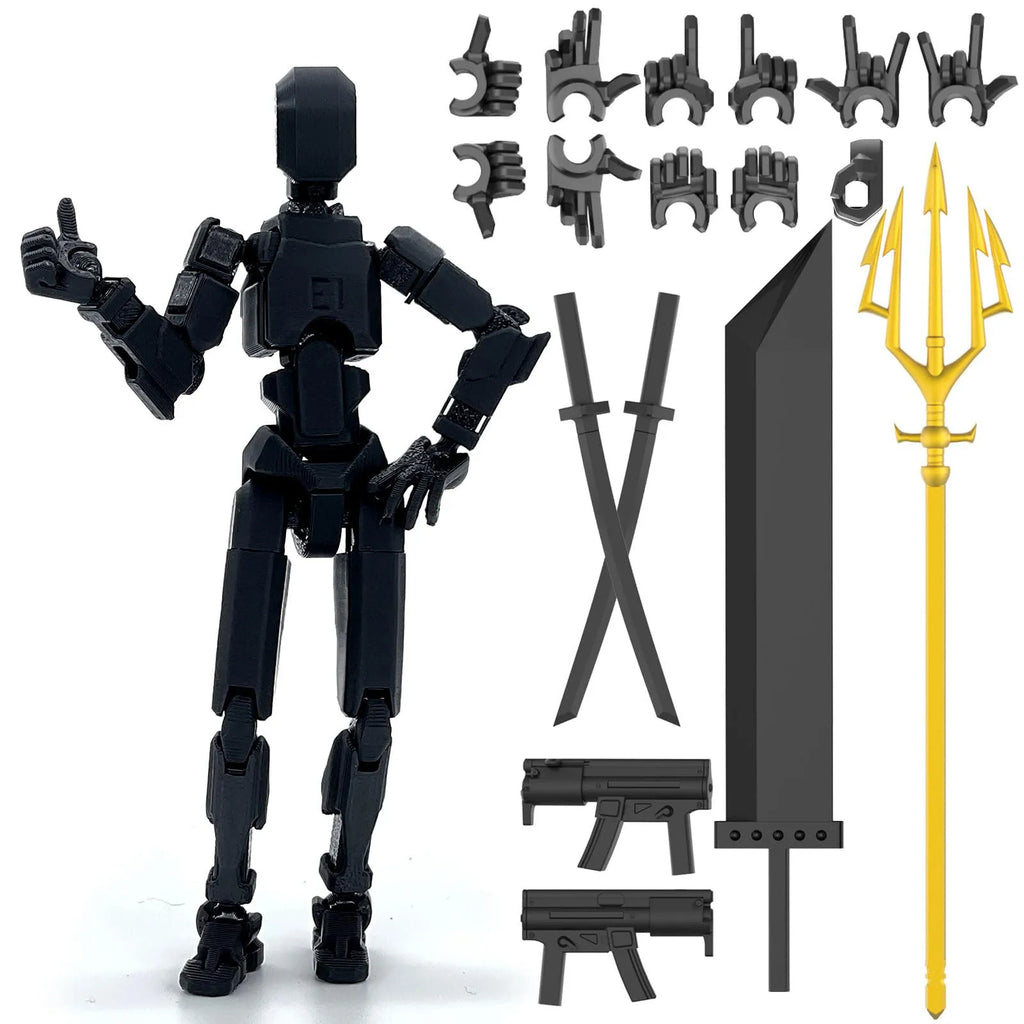 Lucky 13 3D Printed Movable Robot Action Figure & DIY Mannequin Robot Action Figure Oasis Select I One Size