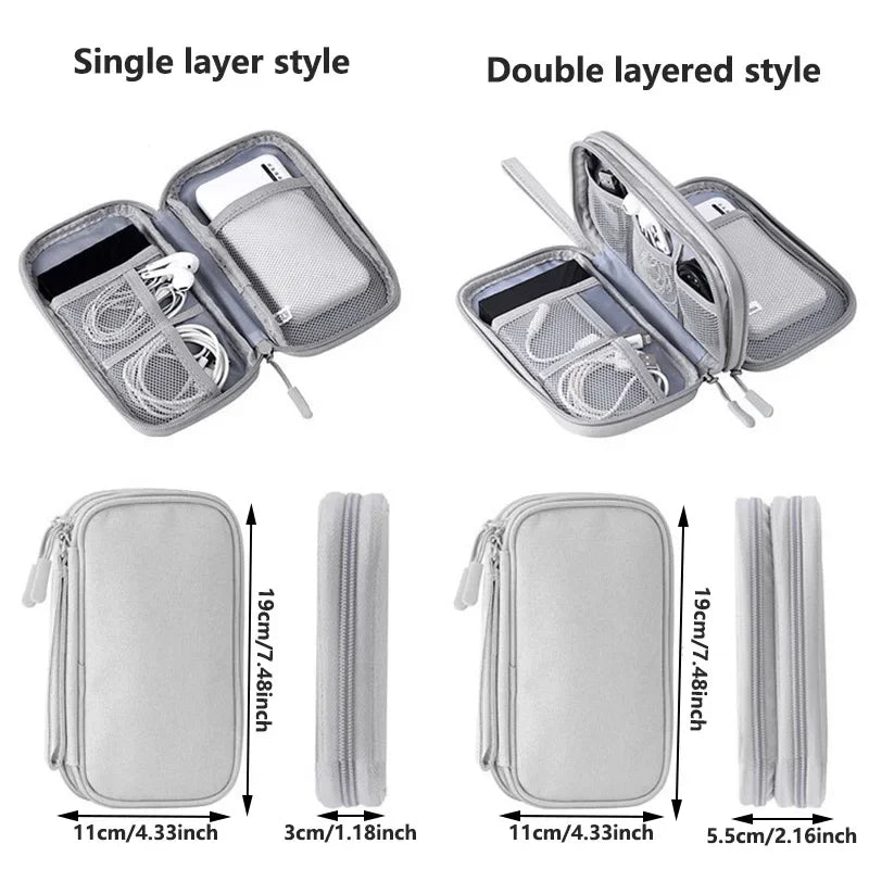 Multi-layer Digital Accessory Storage Bag Dust Proof Power Supply Hard Disk Protective Cover Power Bank Data Cable Storage Bag Oasis Select