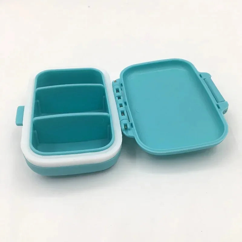 1/2/3pcs Mini Portable Pills Organizer Case 3 Grids PillBox Tablet Storage Container Weekly Medicine Pill's Box Pill Case Oasis Select Blue
