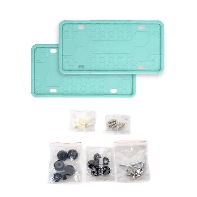 Silicone Black License Plate Frame Covers 2 Pack- Front Or Back Car Plate Bracket Holders. Rust-Proof, Rattle-Proof Accessories Oasis Select A4