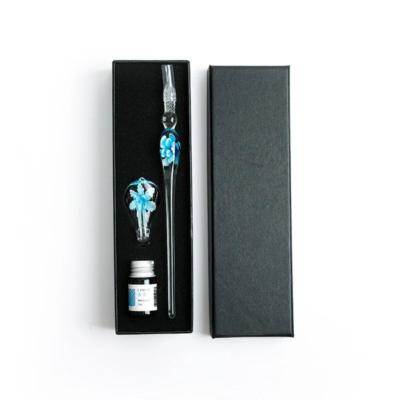 Flower glass dipping pen, student stationery, glass pen, crystal glass pen, birthday gift pen set Oasis Select 2