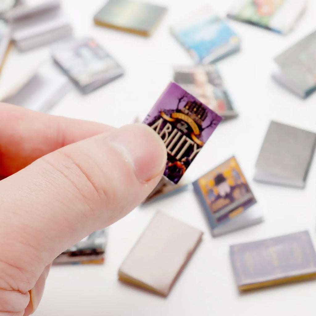 12/24 PCS 1:12 Scale Miniature Books – Micro Landscapes & Fairy Garden Paths Decor, Assorted Dollhouse Study Accessories, Wooden Oasis Select