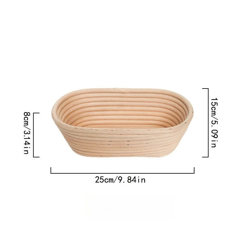 European Rattan Fermentation Bowl Woven Bread Proofing Basket Household Baking Tool for Dough Rising Use Oasis Select Oval