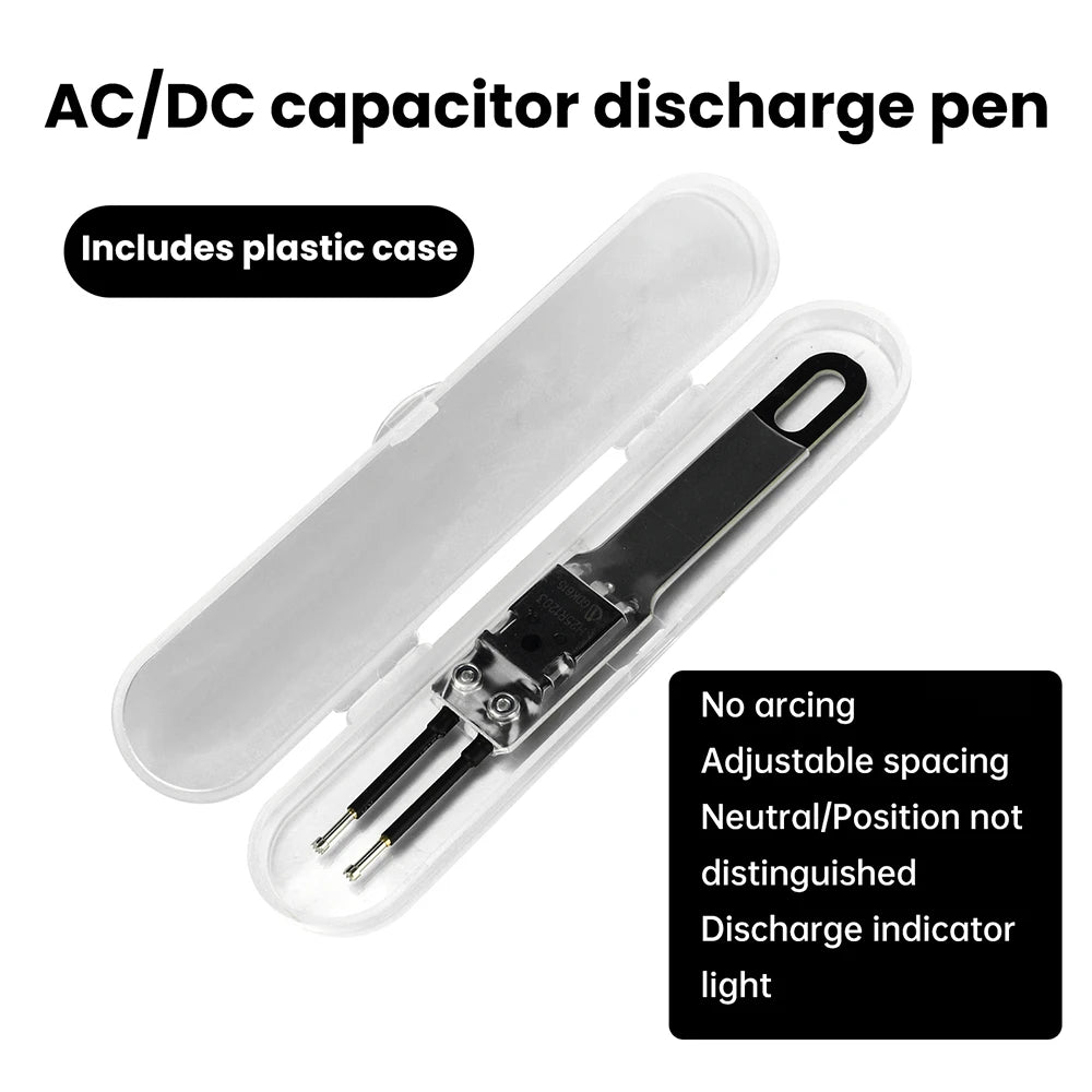 AC/DC Capacitor Discharge Pen With Adjustable Pin Spacing High Voltage Discharge Maintenance Testing Tool 1000UF/5000UF Oasis Select