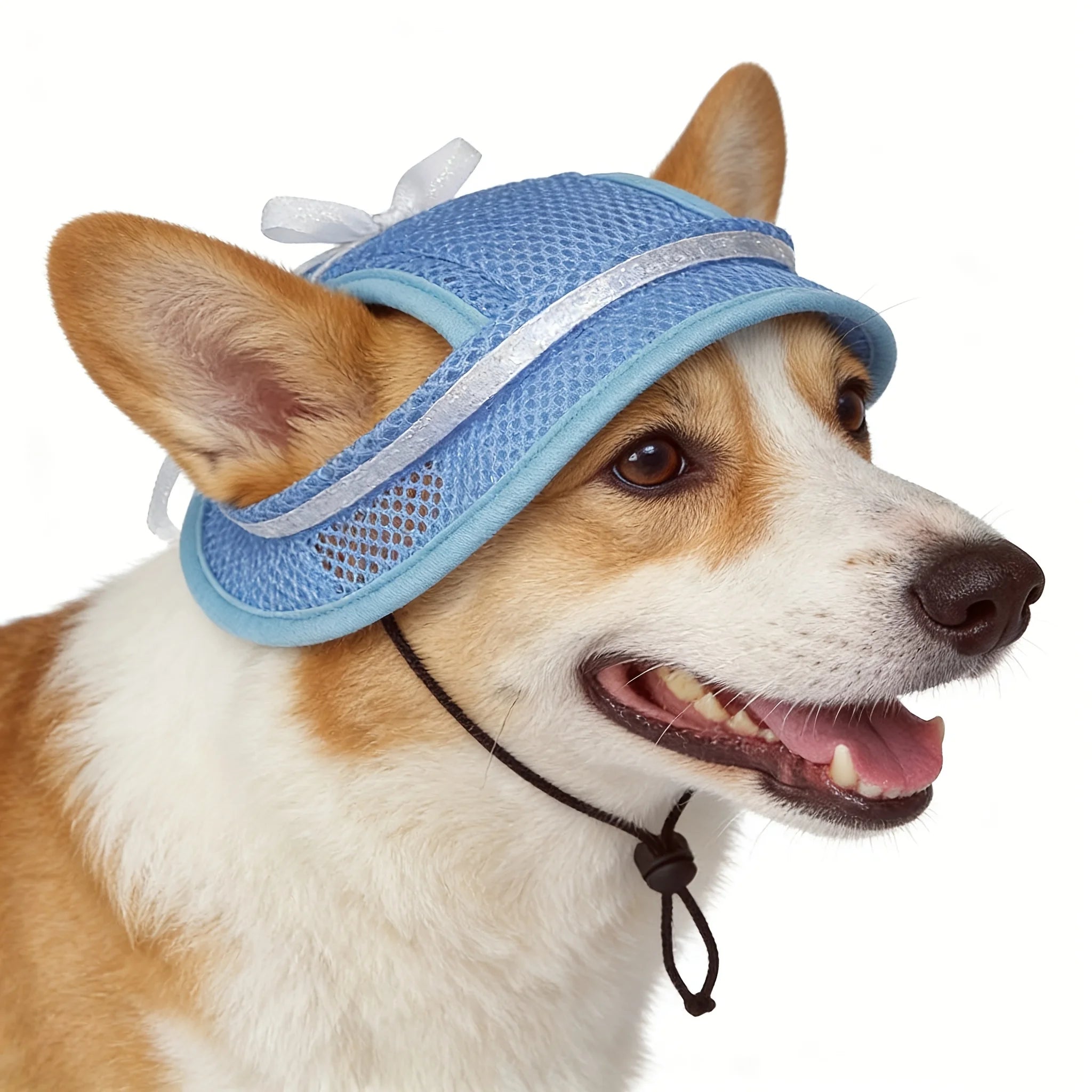 1pc Pet Sun Hat Spring Summer Uv-Protective Dog Cat Hat Bowknot Pets Outdoor Breathable Mesh Porous Outdoor Protection Cap Oasis Select