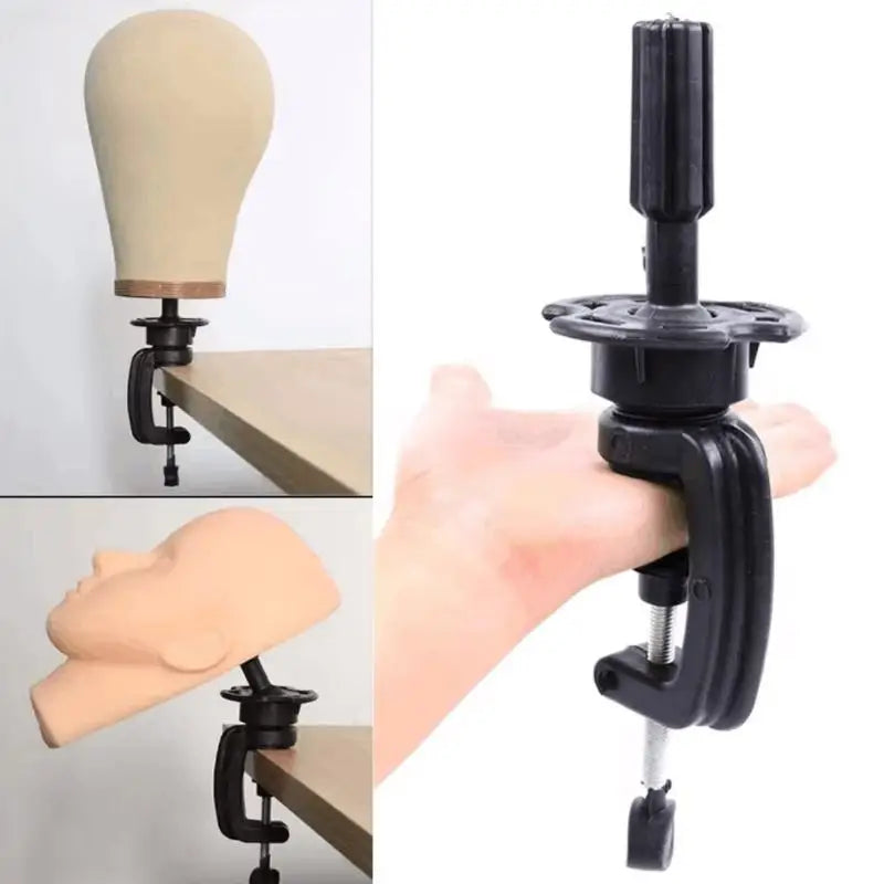 1/2/5Pcs Adjustable Plastic Mini Wig Head Stand Table Clamp Hair Accessory Tool Training Mannequin Holder For Wig Making Oasis Select