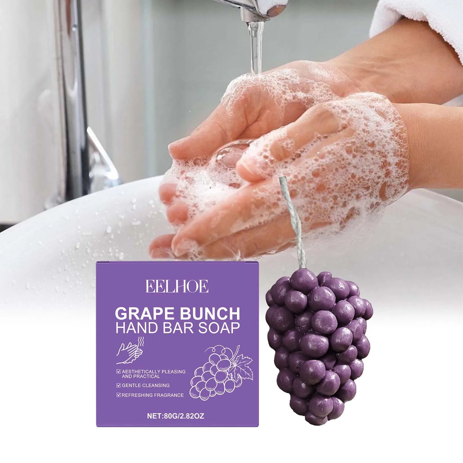 EELHOE Grape Bunch Handmade Soap Bar – Moisturizing & Decorative Handmade Bar Soap Oasis Select