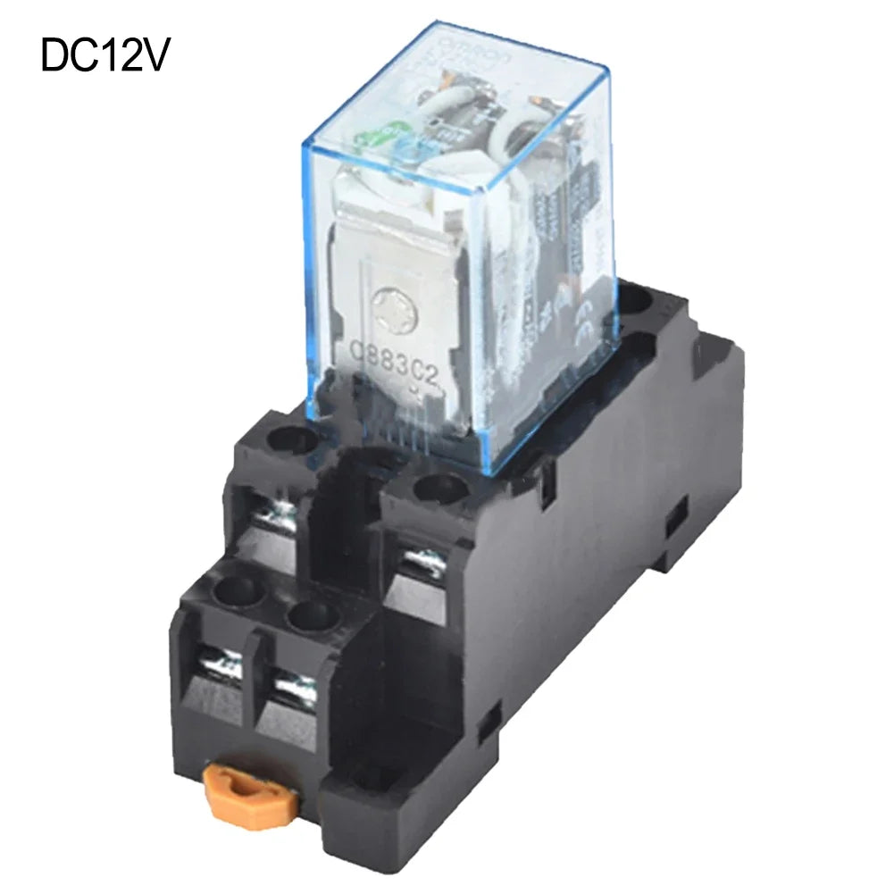 Coil Power Relay HH62P JQX 13F with Socket Base for DIN Rail Installation DC12V/DC24V/AC110V/AC220V Compatible Oasis Select D China Mainland