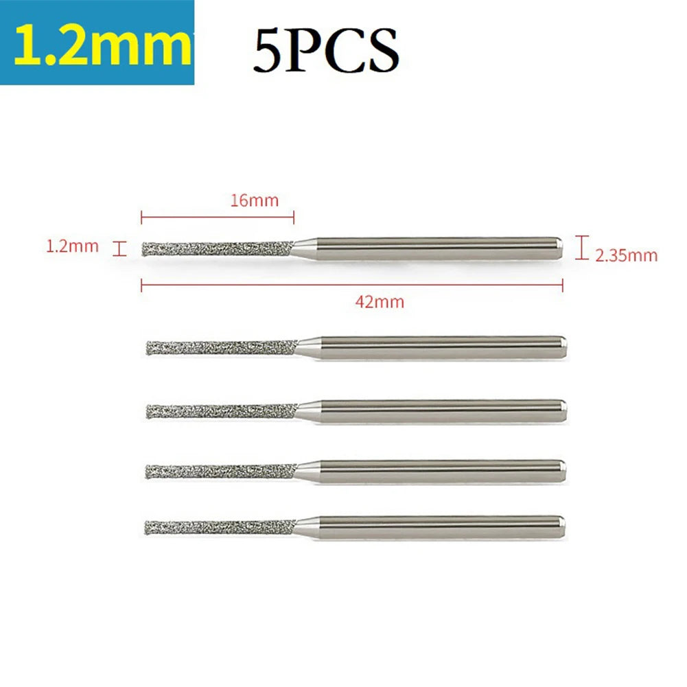 Drilling Jewelry Drilling Glass Diamond Coated Drill Bits Jewelry Drill Bits 1.0mm Head Diameter 1.2mm Head Diameter Oasis Select 5PCS 1.2mm