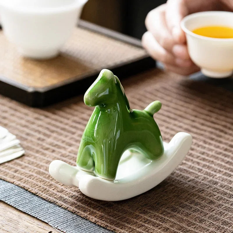 Ceramic Pendant Bridle Path Successful Creative Rocking Horse Home Tea Pet Desktop Pendant Decoration Home Decor Oasis Select