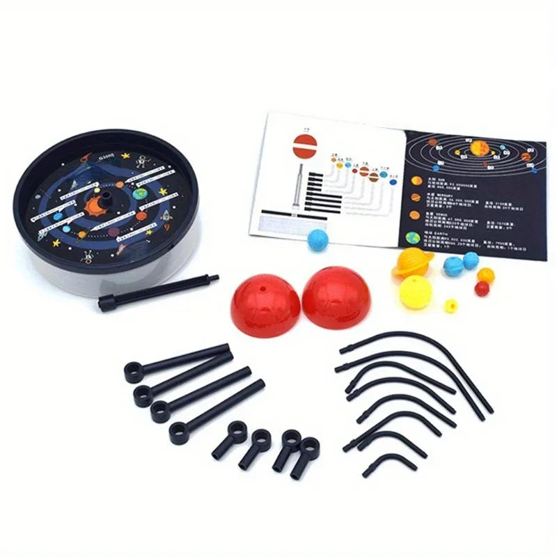 1Set Solar System Nine Planets Model Science Kit DIY Assembly Parent-child Interaction Planetarium Toy Educational Toy Oasis Select