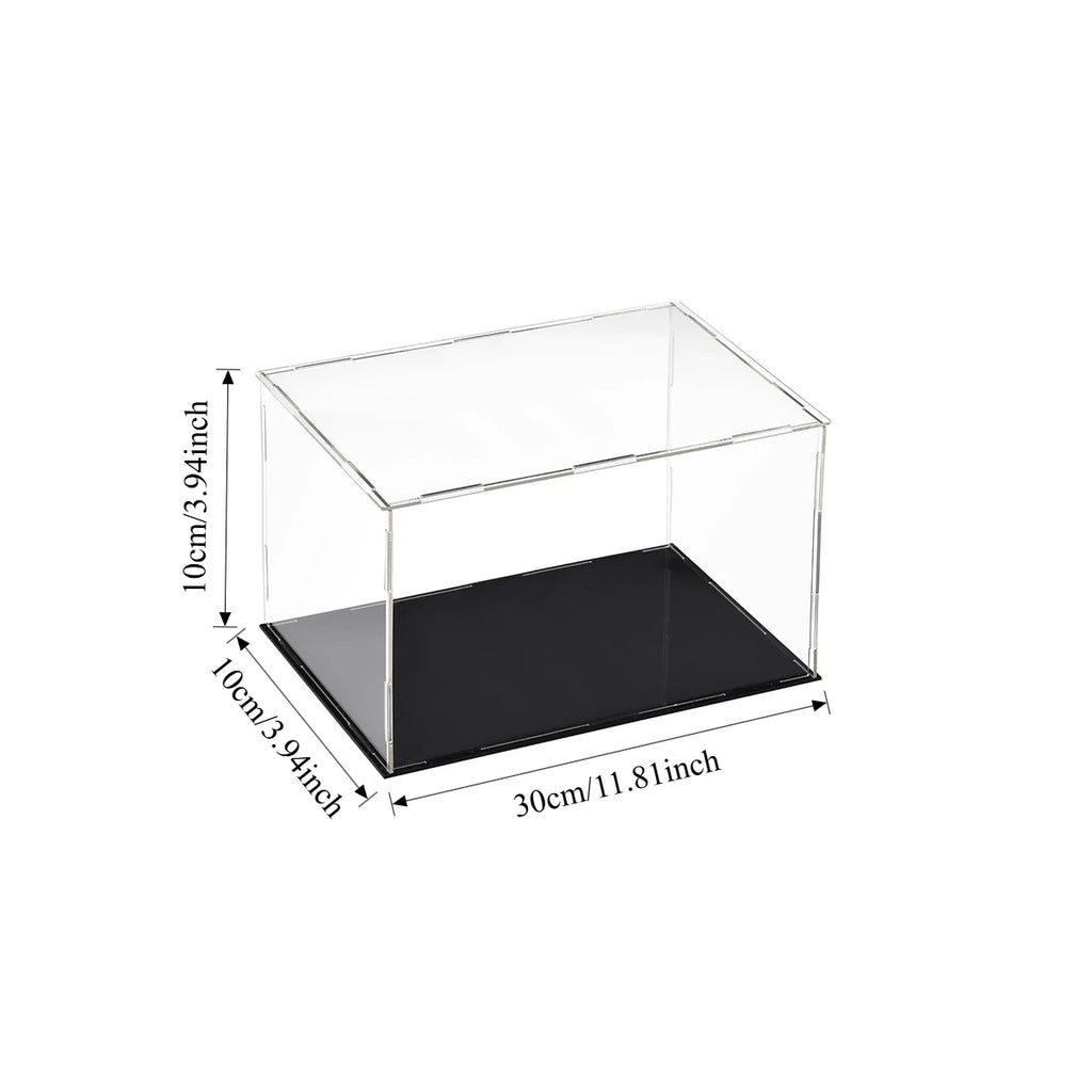 Clear Acrylic Cube Display Case Black Base Dustproof Showcase Box Collectibles Figurines Model Toy Storage Holder Home New 2026 Oasis Select 30X10X10cm
