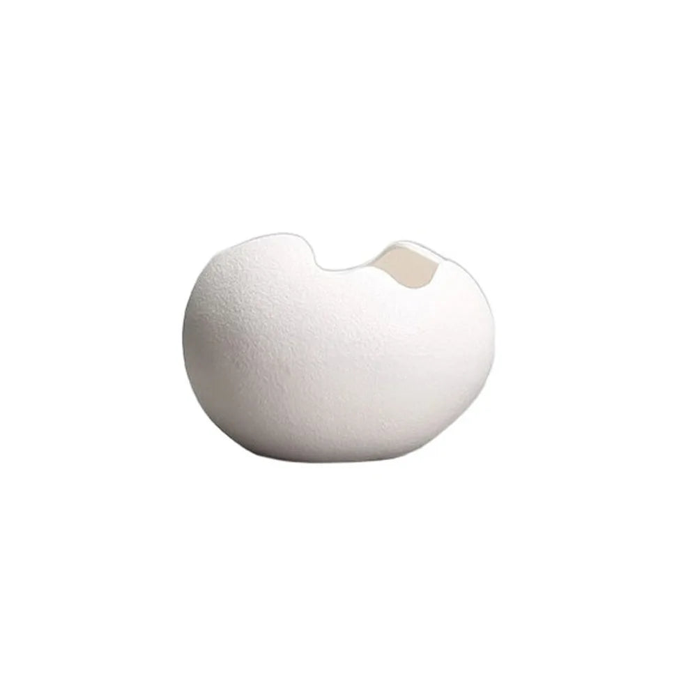 Ceramic Eggshell Succulent Planter | Bonsai Flower Pot Decor Ceramic Succulent Planter Oasis Select White-With Hole