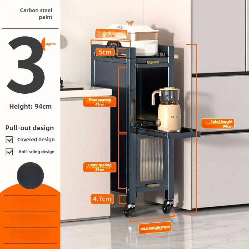 Drawable Kitchen Crevice Storage Cabinet Multi-layer Ultra Narrow