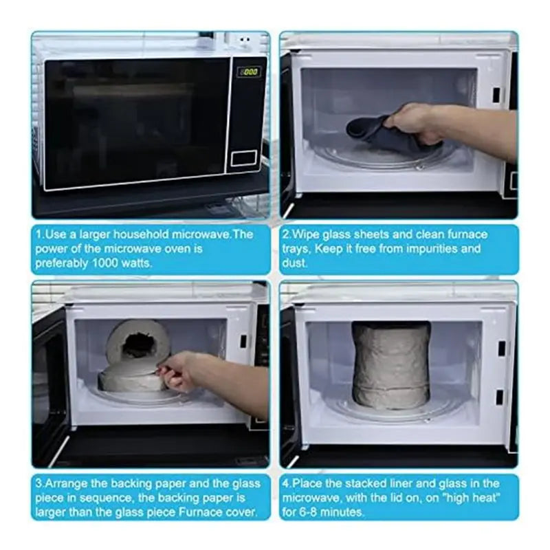 LIKE WISH 100Pcs Microwave Kiln Paper Round, 4.7Inch High Temperature For DIY Glass Fusing Crafts Oasis Select