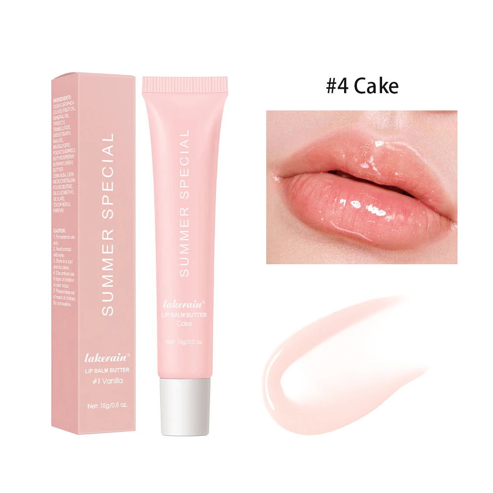 Moisturizing Lip Butter Balm 4 Counts/set Hydrating Lip Balm Plumping Lip Oil Lip Stick Glossy Lip Glaze Stick Plumping Lip Cosm Oasis Select 4 Cake (glitter)