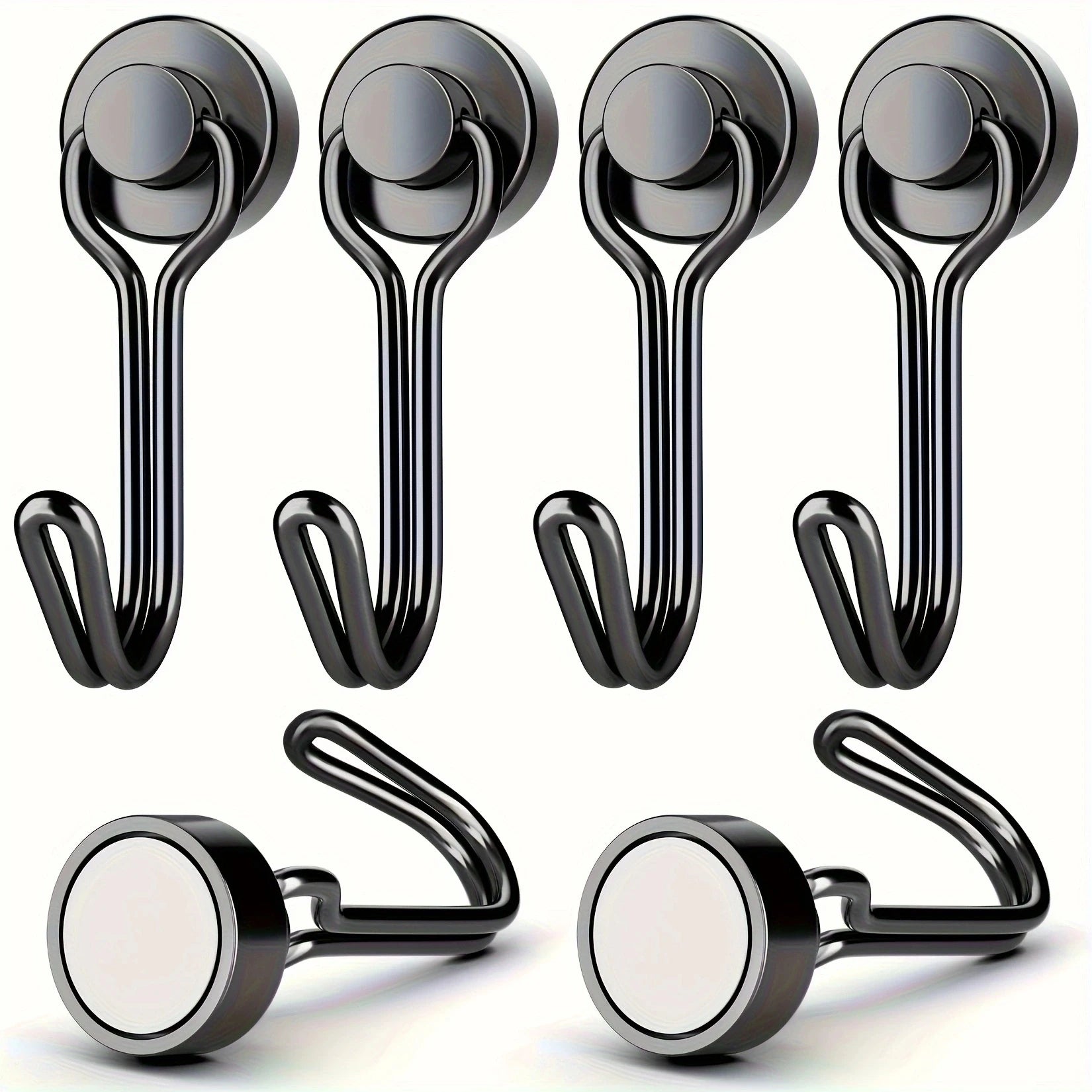 3PCS Heavy Duty Magnetic Hooks, Strong Black Magnetic Hangers for Cruise, Kitchen, Car & Hanging, Extra Strong Neodymium Magnets Oasis Select