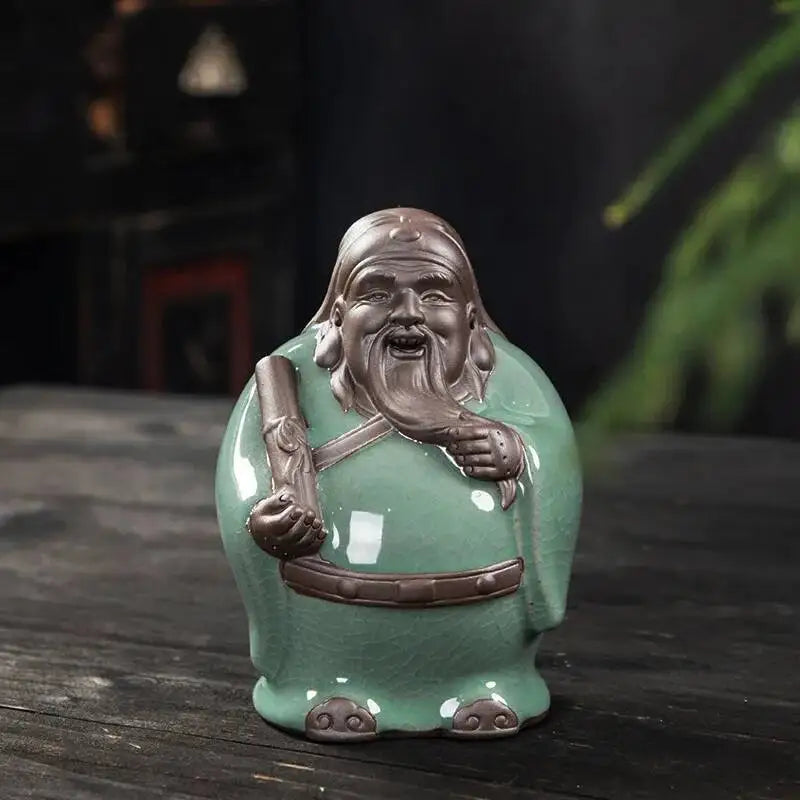 Ceramic Fortune God Feng Shui Wealth-Attracting Tea Pet Ceramic Home Entrance Decoration Birthday Gift Oasis Select 3