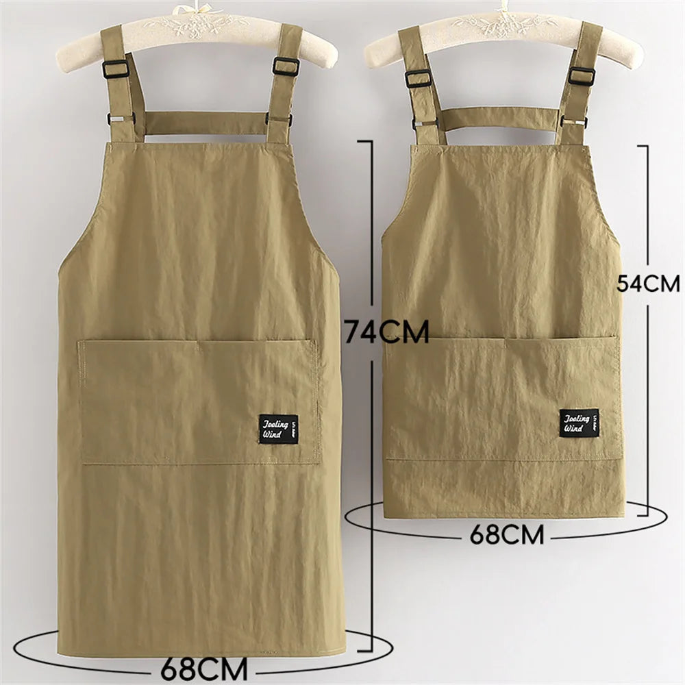 Fashion Strap Style Apron Waterproof Anti-fouling Nail Art Cafe Workwear Sleeveless Catering Waiter Work Clothes Oasis Select