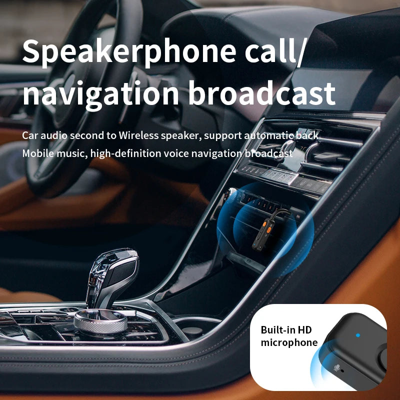 Bluetooth 5.4 Audio Adapter Receiver Transmitter 3.5mm AUX Wireless Audio Adapter HIFI Music With HD MIC For TV Car Headphones Oasis Select