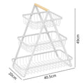 Kitchen Multifunctional Vegetable and Fruit Storage Rack Fruit Plate Snack Vegetable Shelf Portable Candy Tray Fruit Basket Oasis Select Three floors white