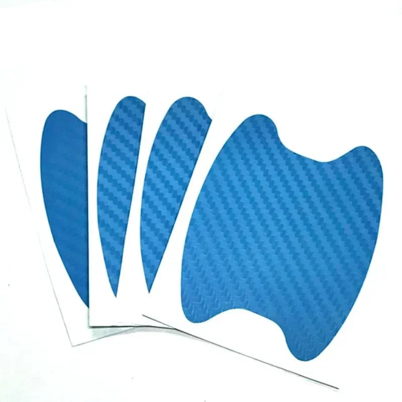4 pcs/Set Car Door Sticker Carbon Fiber Scratches Resistant Cover Auto Handle Protection Film Exterior Styling Car Accessories Oasis Select Sky blue 12pcs