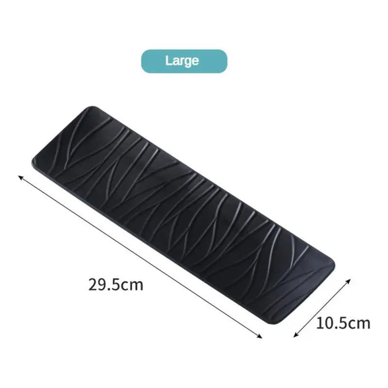 1Pcs Japanese Minimalist Wave Pattern Ceramic Plates Rectangular Serving Platters for Desserts Appetizers & Kitchen Dining Oasis Select Black Large