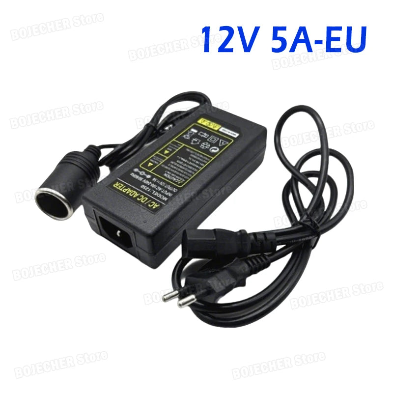 AC 220V To DC 12V Power Adapter Converter 60W 12V 5A Car Power Adapter Cigarette Lighter Converter Household Transformer EU US Oasis Select 12V 5A EU