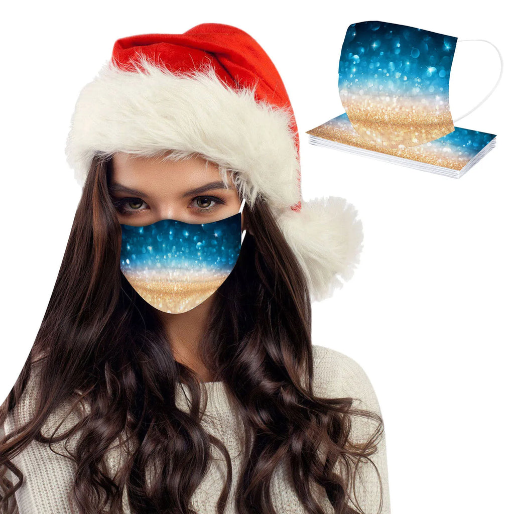 10-Pack Christmas Disposable Face Masks – 3-Ply Earloop Adult Disposable Face Mask Oasis Select