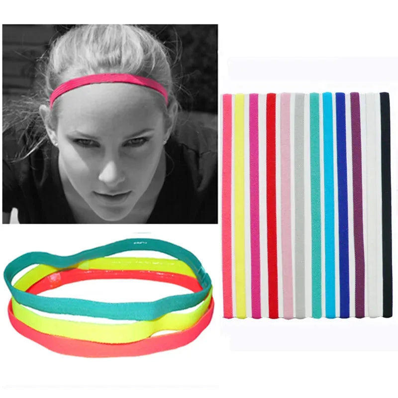 6/3Pieces Solid Thick Non-Slip Elastic Sports Outdoor Headbands Hair Headbands Exercise Hair Bands Sweatbands for Women for Men Oasis Select