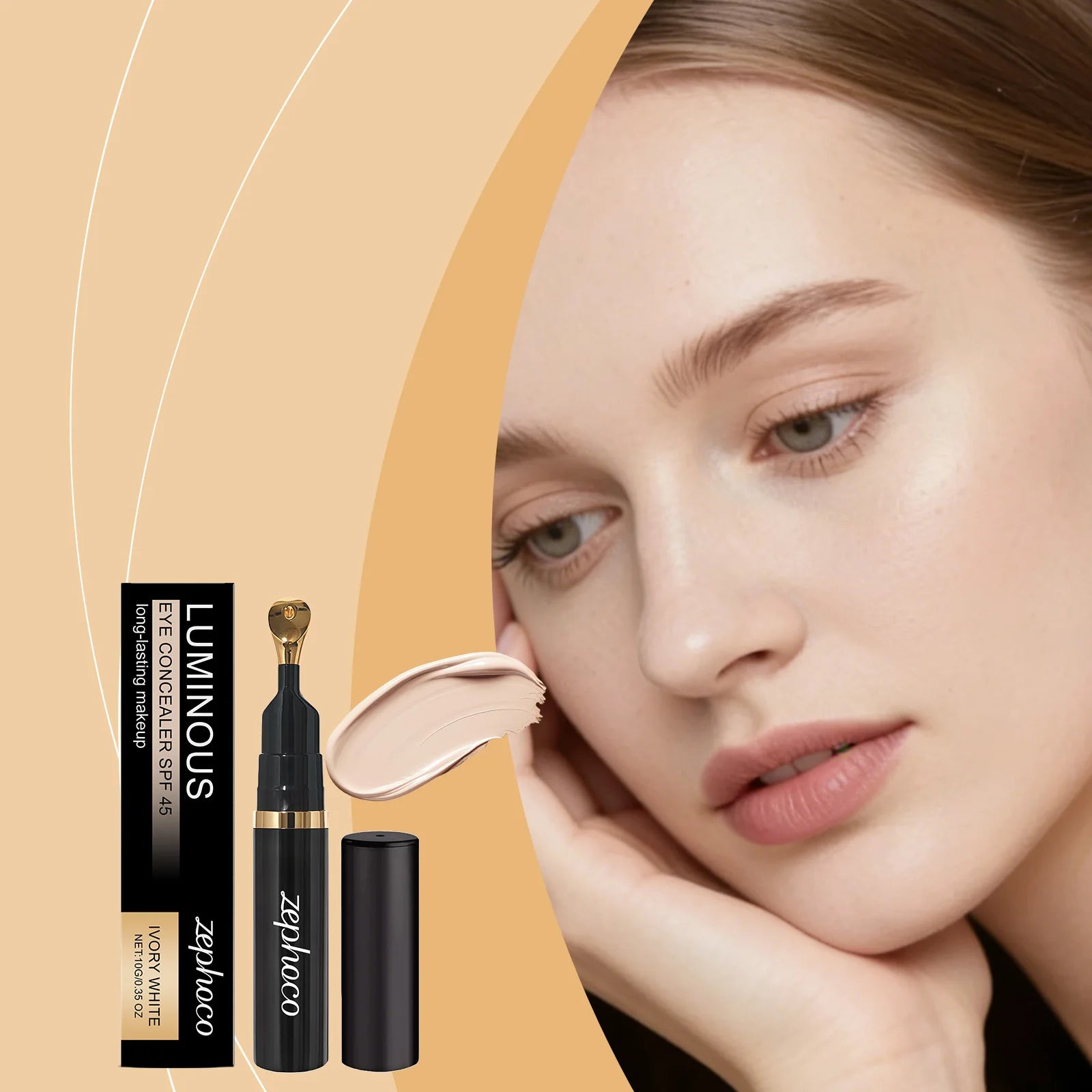 Brightening Ivory Eye Concealer Skin Glow Lightweight Luminous Evens Skin Tone Moisturizing Matte Clear Long-Lasting Hydrating Oasis Select