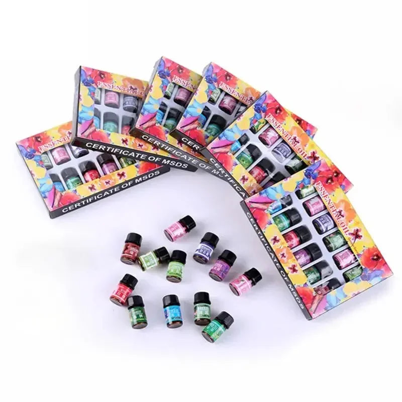 12-Pack Natural Aromatherapy Essential Oil Set – 3ml Diffuser
