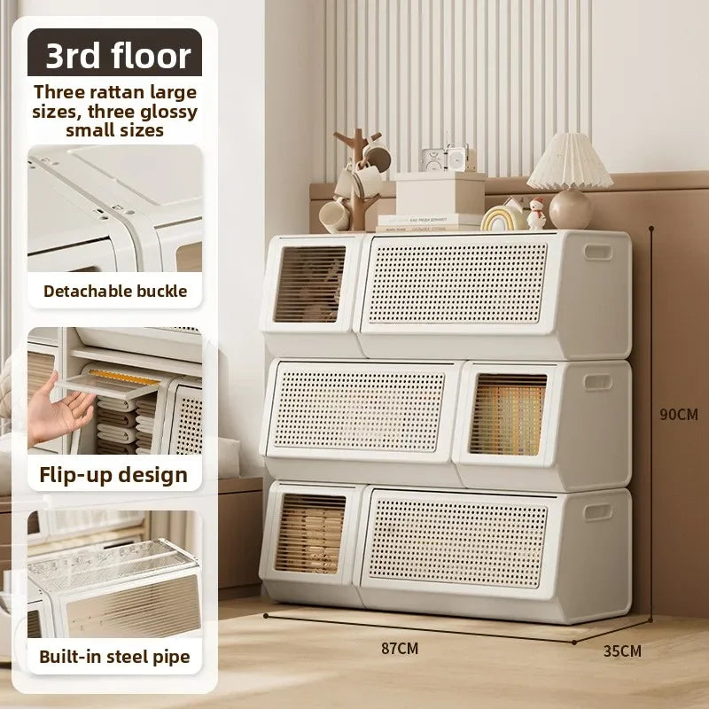 Oblique storage cabinet Children's toy storage rack Living room rack Bedroom finishing locker Multi-layer combination cabinet Oasis Select Pack of 6-B
