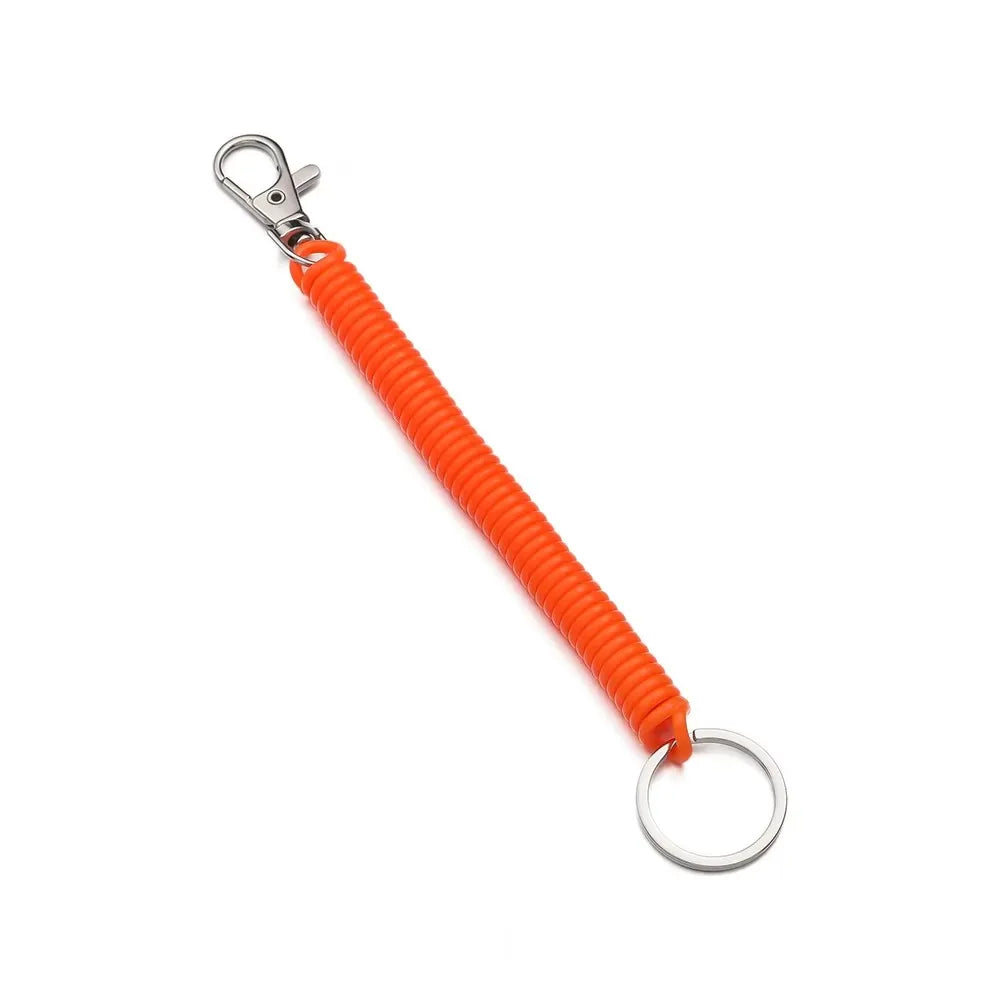 1/3pcs Elastic Wristband Spring Lanyard Key Cord Clasp Spiral Stretch Keychain Security Gear Elastic Ropes Spring Rope Key Ring Oasis Select 1pcs Orange