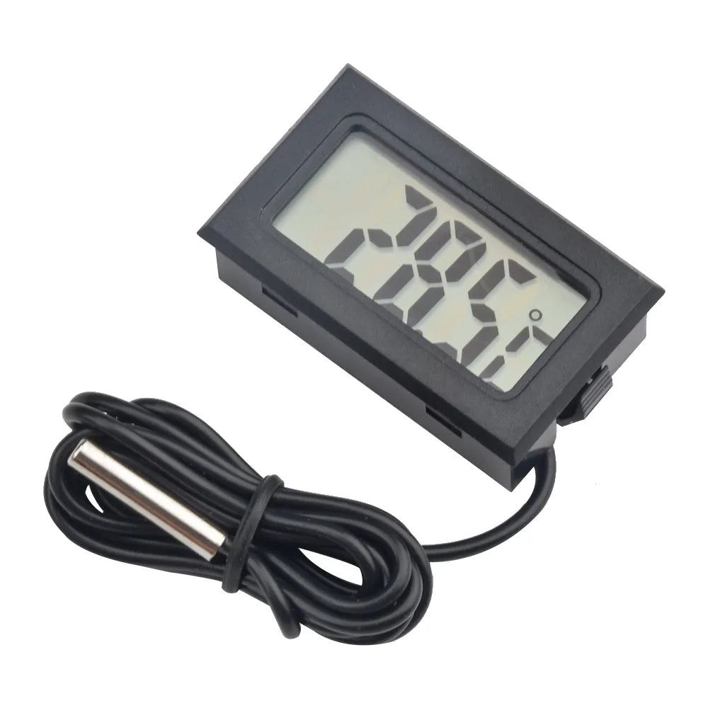 FY-10 LCD Digital Thermometer Aquarium Car Water Bath Temperature Tester Detector Monitor Embedded 1M Temperature Senor Cable Oasis Select 1pcs