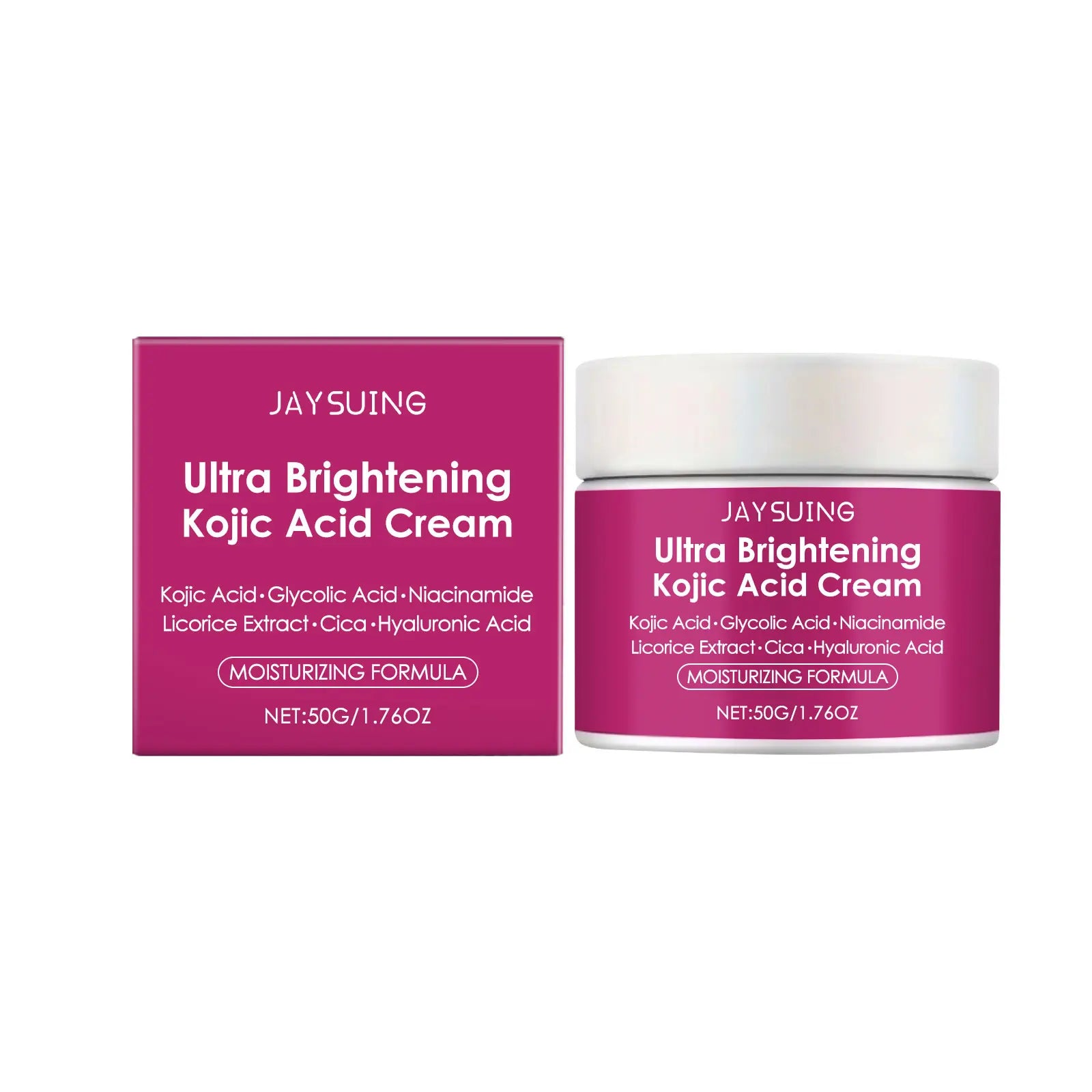 Kojic Acid Facial Cream Lighten Skin Tone Moisturizing Hydrating Smoothing Firm Face Reduce Dryness Discomfort Niacinamide Cream Oasis Select 50g