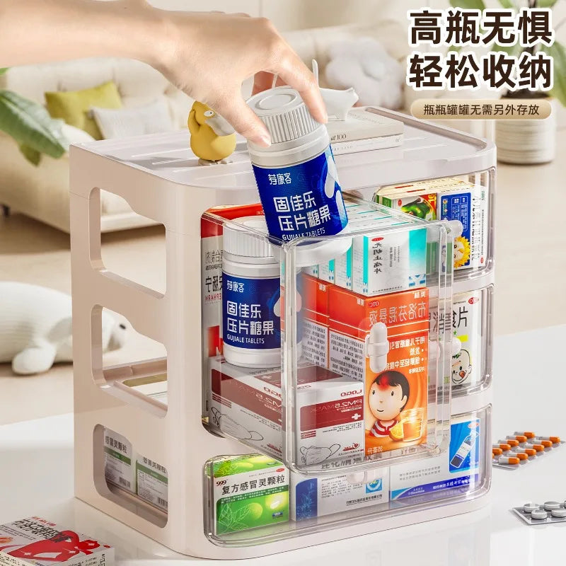 Storage box, multi-layer dust-proof drawer style medicine cabinet, household storage, regular medicine box Oasis Select