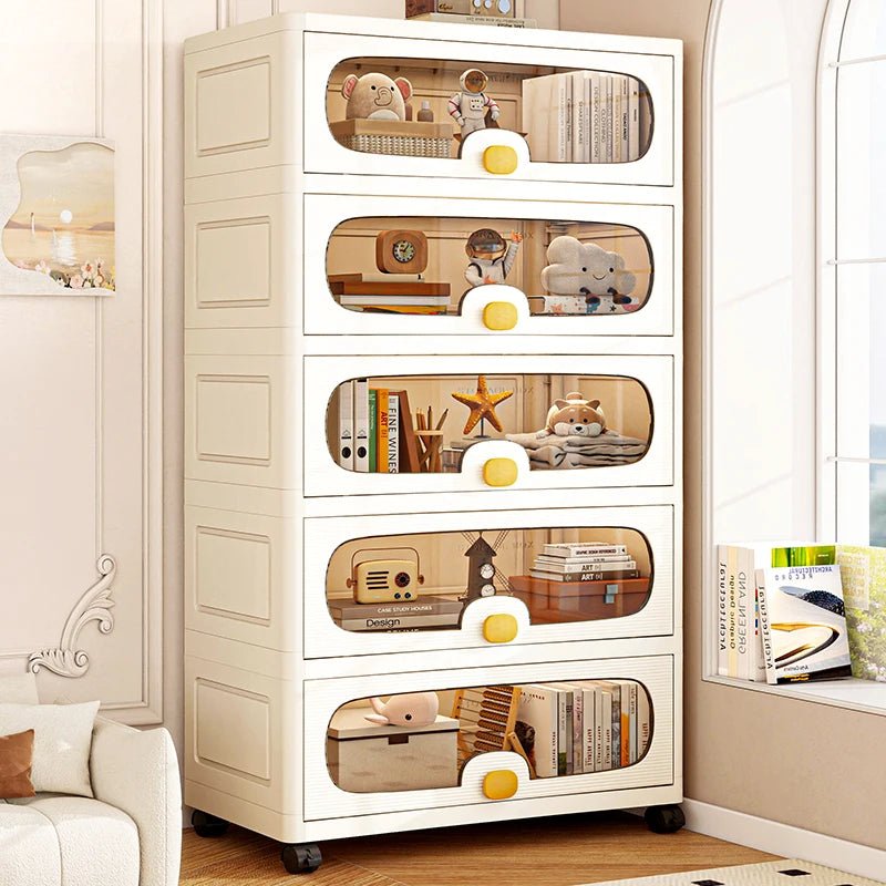 6 Layers Large-Capacity Flip-Top Cabinet with wheel can Movable Easy Assemblyfor Kitchen/Bathroom/Living Room/Bedroom Oasis Select