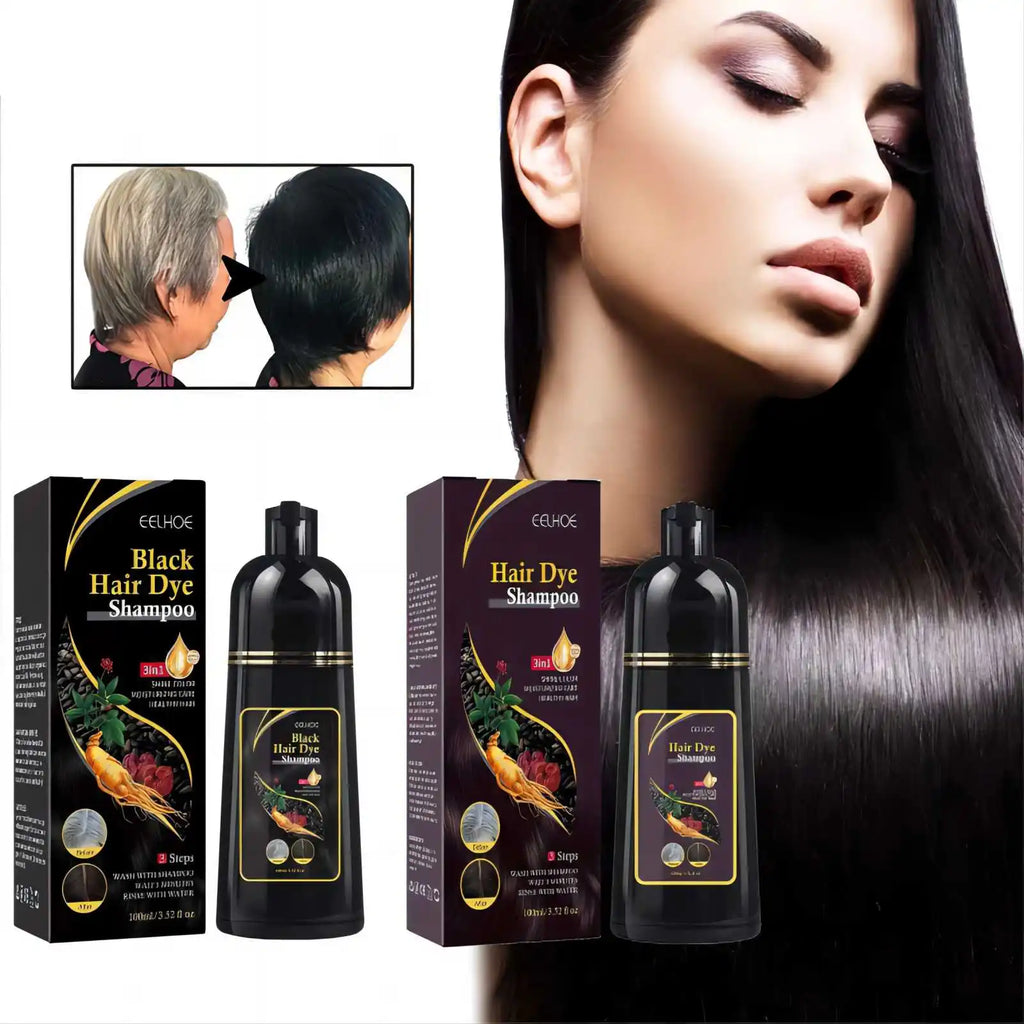 EELHOE Gray Hair Color Dye Shampoo – Natural Black Restore Hair Dye Shampoo Oasis Select