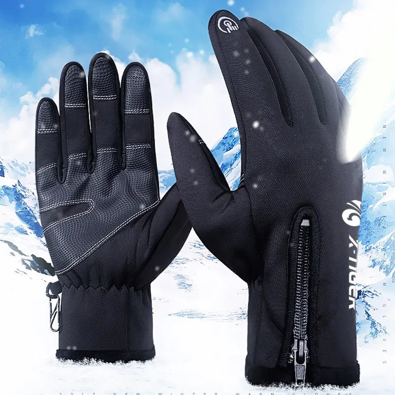 X-TIGER Autumn Winter Fleece Bicycle Gloves Touch Screen Full Finger Gloves Long Wrist Warm Cycling Gloves For Cycling Oasis Select