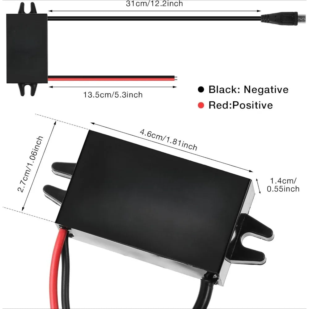 Waterproof 12V To 5V Converter DC-DC Buck Module Micro USB Power Adapter Power Converter Regulator For Car Audio Walkie Talkie Oasis Select