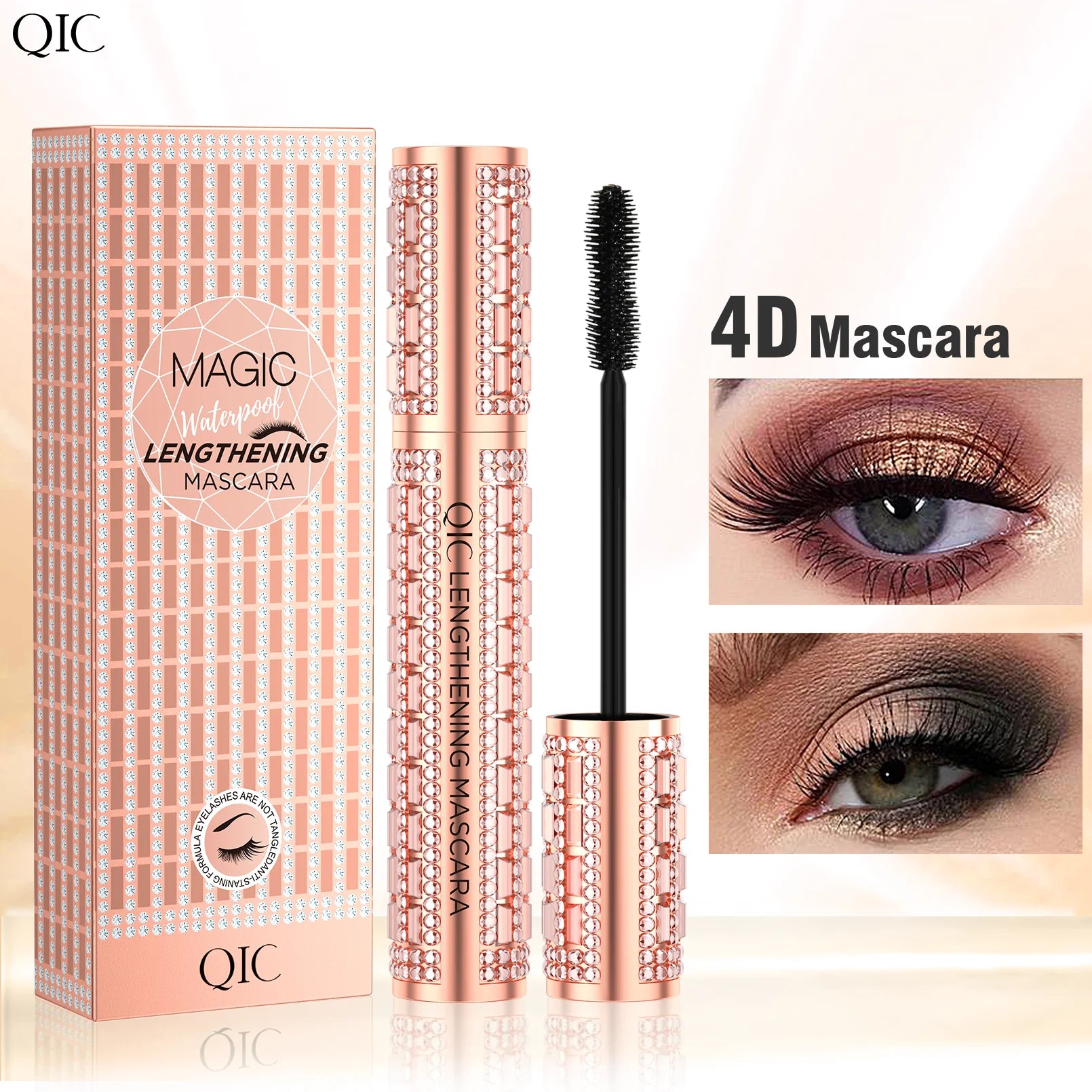 QIC 5D Silk Fiber Mascara – Waterproof Lengthening & Curling