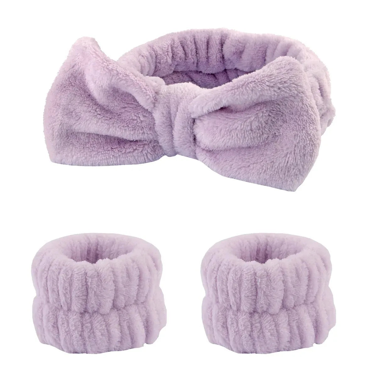 Wash Face Headbands For Women Coral Fleece Hair Bands Cuff Waterproof Bands Absorbent Wristbands Head Band Hair Accessories Set Oasis Select 3Pcs Purple Coral fleece
