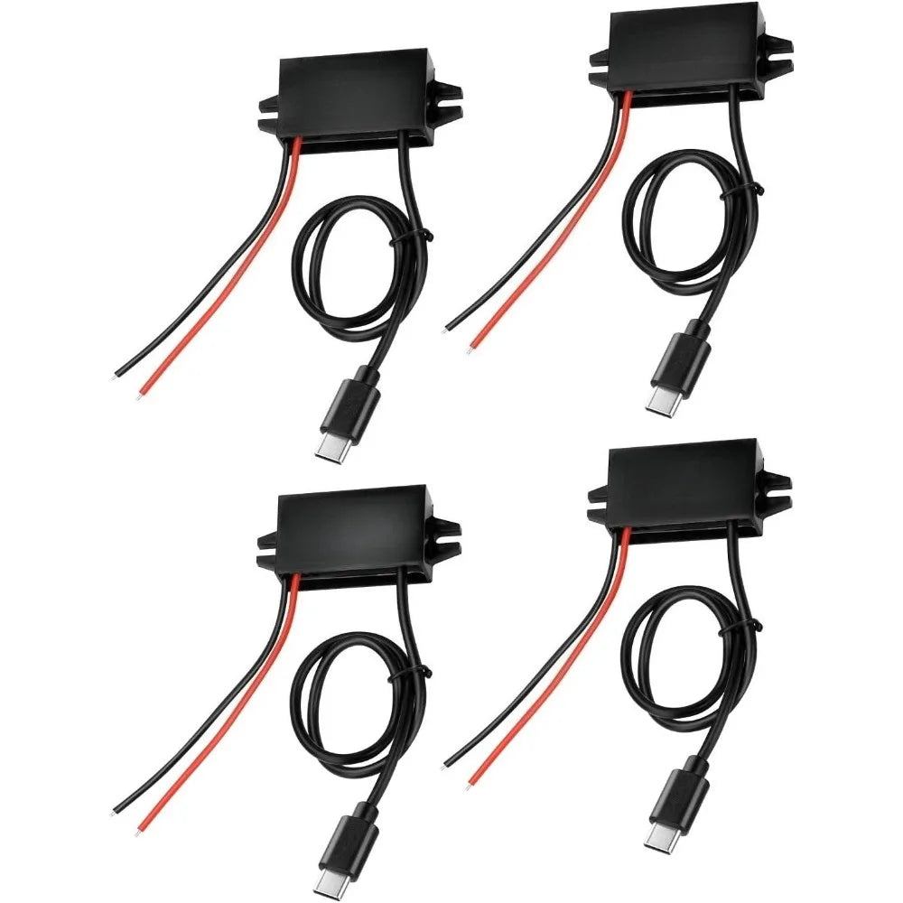 DC To DC 12V/24V To 5V USB Step Down Converter 3A 24W Type-C Output Charging Module Waterproof Durable Buck Module Power Adapter Oasis Select 12V24V to 5V Type-C
