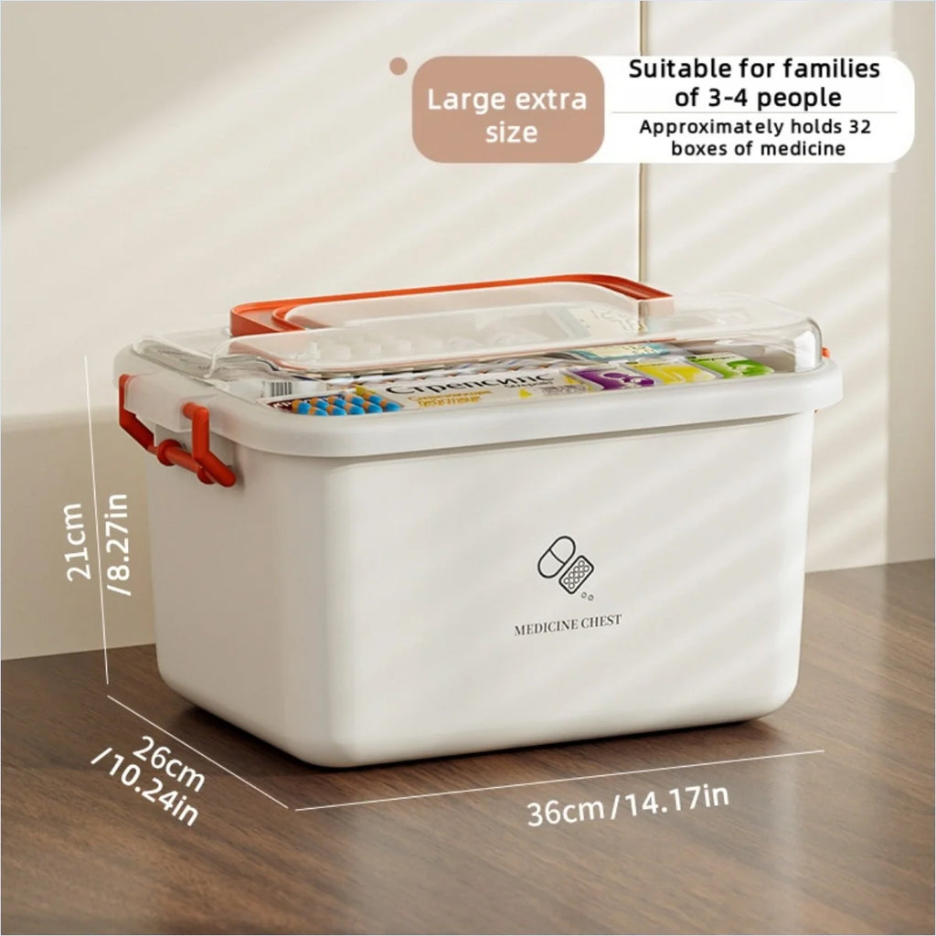 Large Portable Medicine Organizer Box Multifunctional First Aid Storage with Dividers for Pills/Drugs Household Medical Kit Oasis Select Large Extra Red