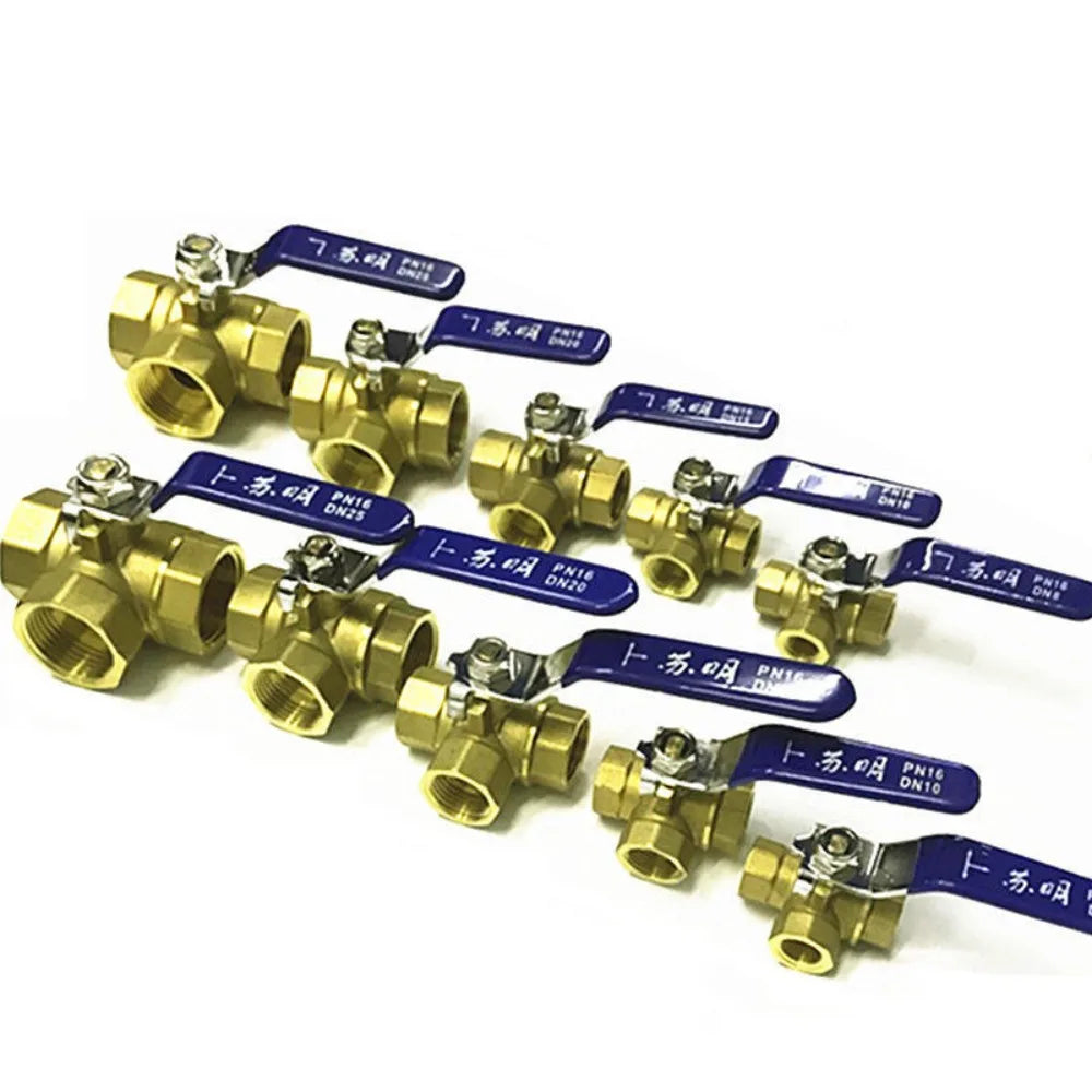 1/4" 3/8" 1/2" 3/4"1" BSP Female Brass Full Port T-Port L-Port 3 Way Ball Valve Connector Adapter For Water Oil Air Gas Oasis Select