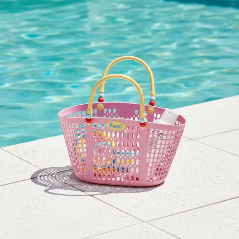 Bohemian Style Waterproof Bath Basket Drainable Bathroom Toiletries Storage Light Hollow Out Storage Basket Vegetable Organizer Oasis Select