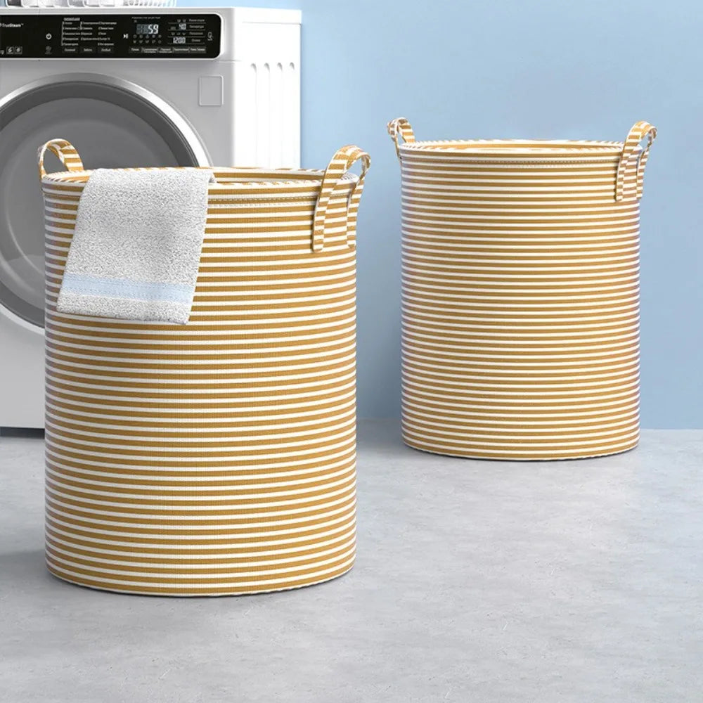 Foldable Cotton Linen Laundry Basket | Large Capacity Storage